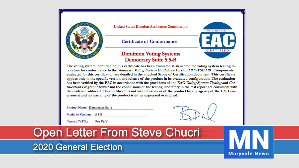 Open Letter from Steve Chucri